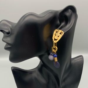 Vintage Retro Beaded Drop Earrings. Good Condition.